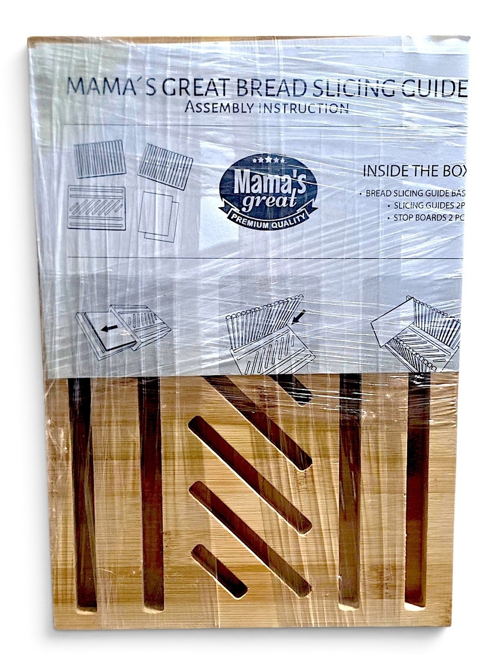 Mama's Great Bamboo Bread Slicer Adjustable Foldable Homemade Bread Guide
